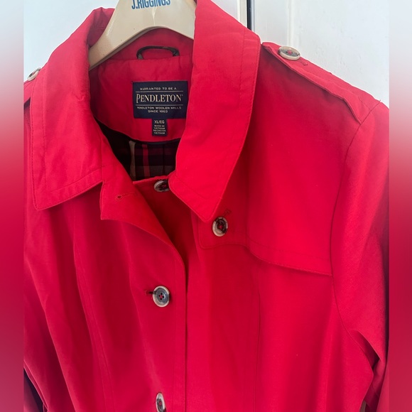 Pendleton Red Trench Coat XL - Picture 8 of 13